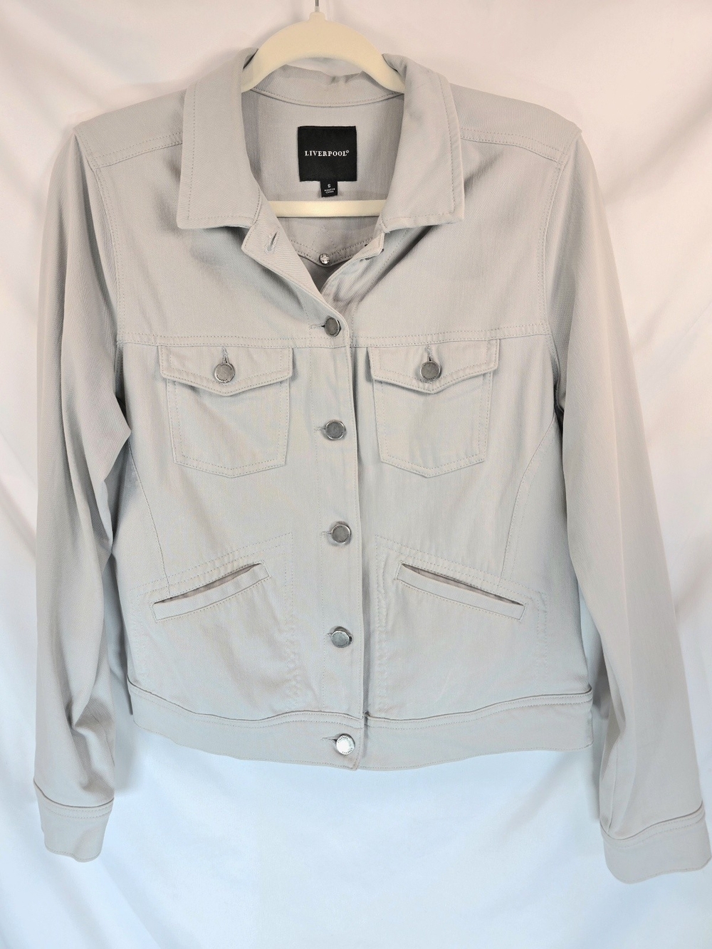 Liverpool Women's Casual Chic Lightweight Stretch Denim Tucker Jacket Size S